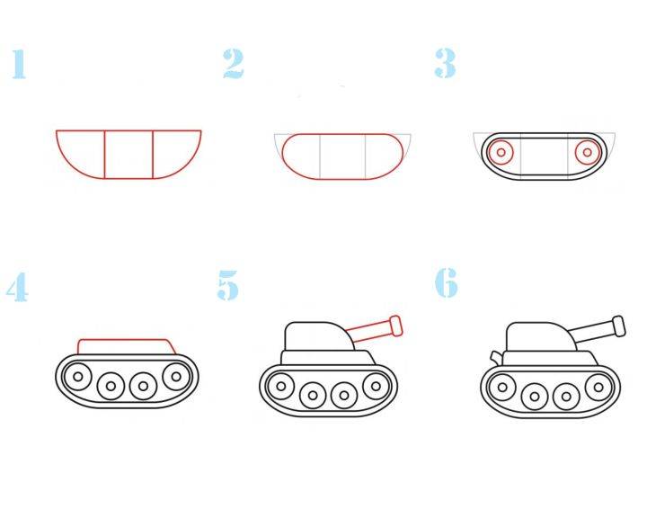 Танки Срисовки Легкие Пошаговые 