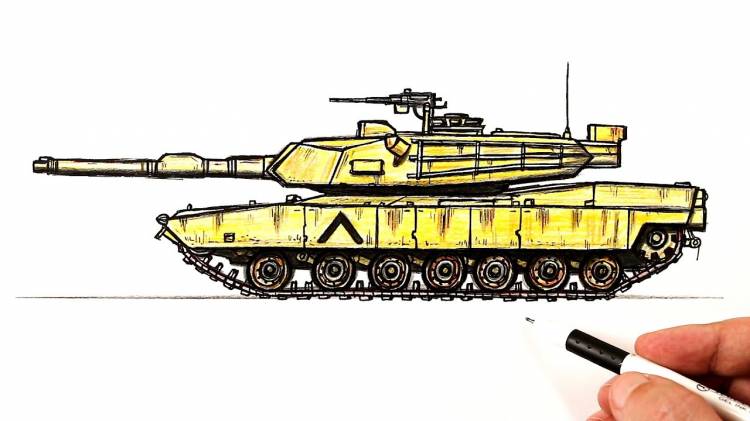 How to draw an Abrams tank