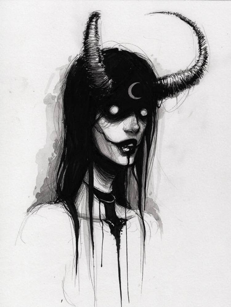 Девочка демон рисунок
