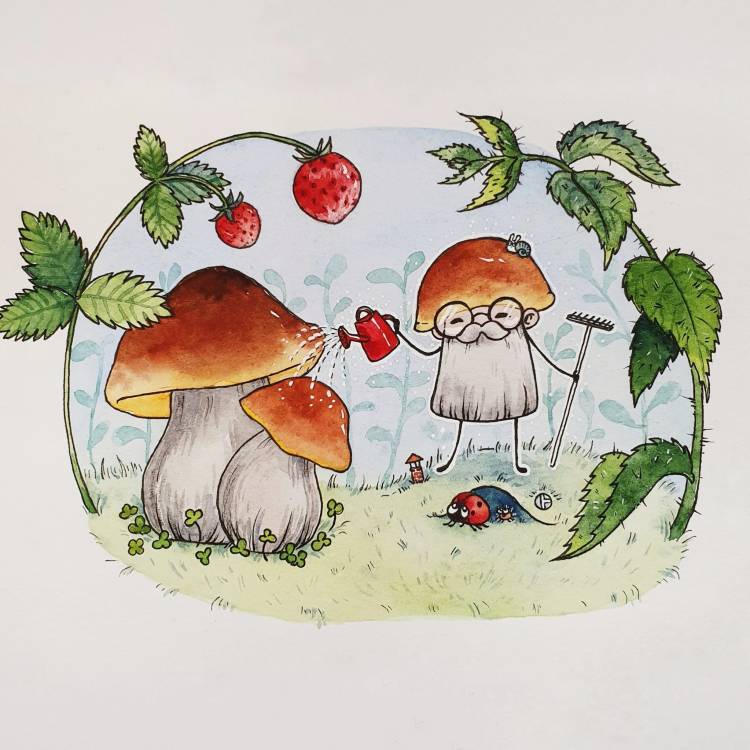 Легкие рисунки для срисовки грибочки