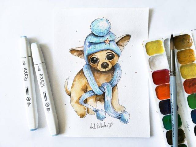 Рисунки для срисовки в скетчбук собак 