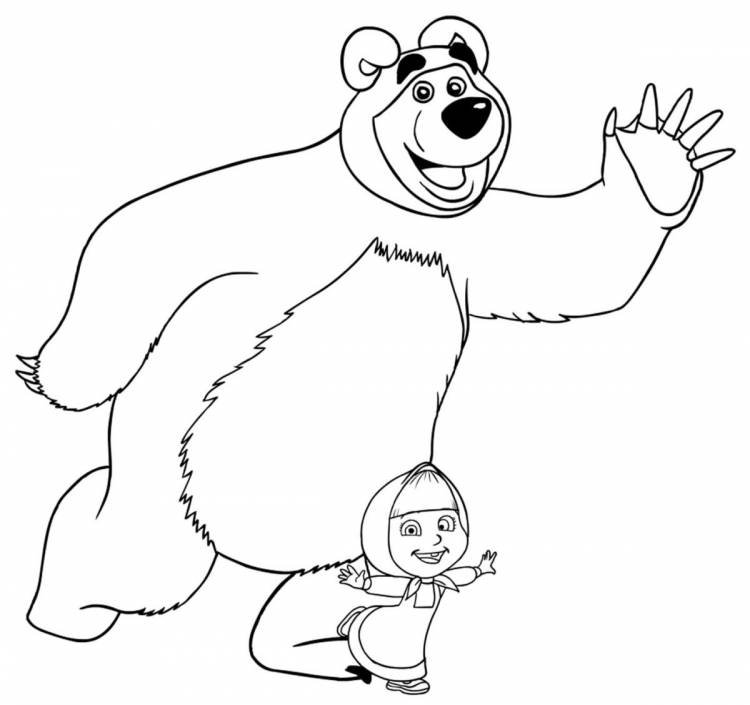 Маша и медведь рисунок легкий карандашом