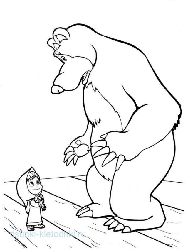 Рисунки для срисовки Маша и Медведь 