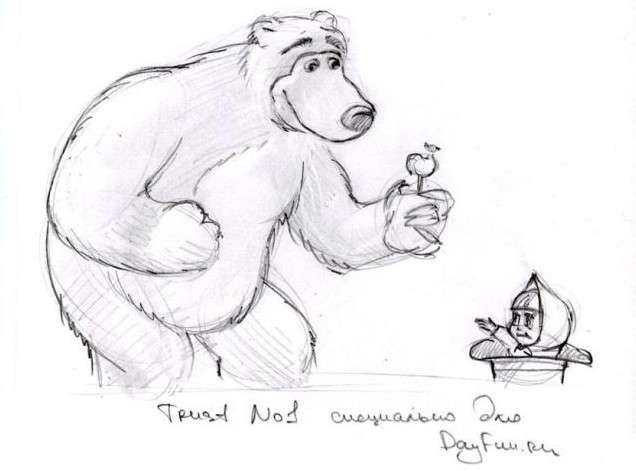 Простые рисунки медведя карандашом для детей