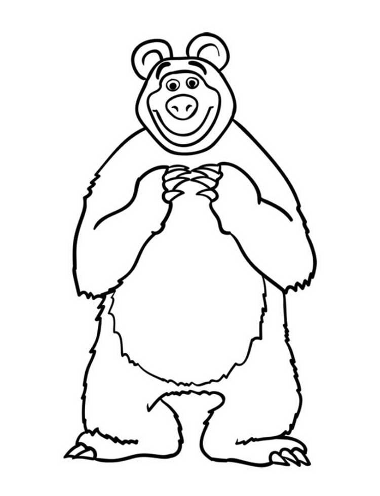 Как нарисовать Медведя из мультика Маша и Медведь карандашом поэтапно