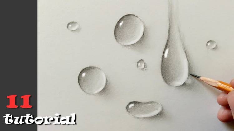 How to draw realistic water drops?! A very simple pattern