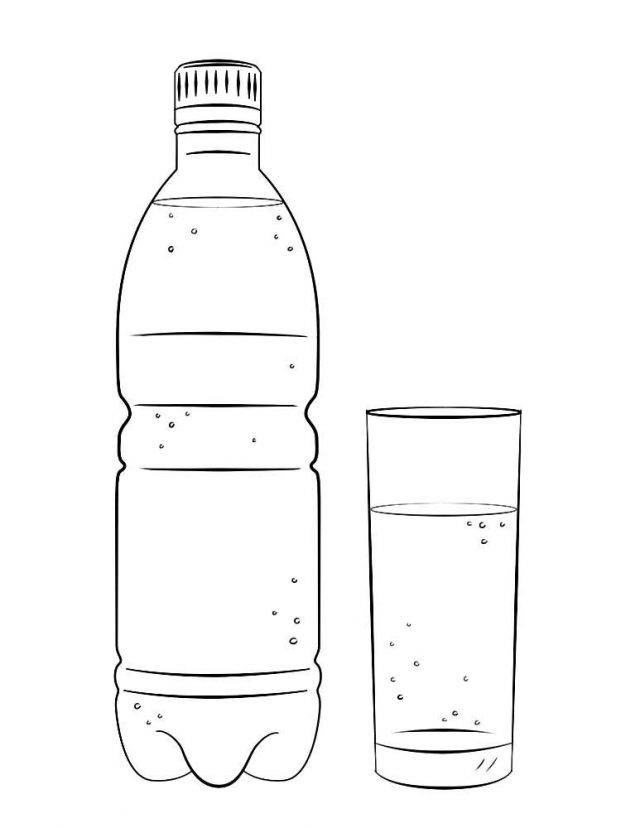 Рисунки карандашом бутылка воды 