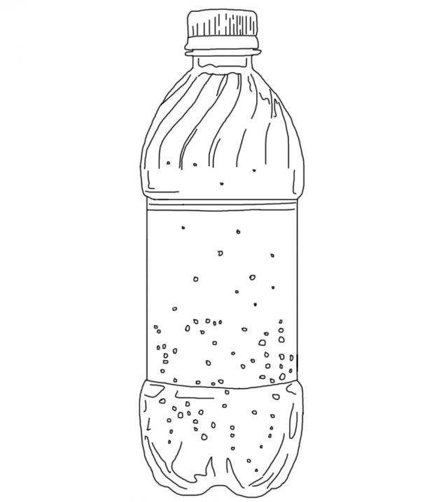 Рисунки карандашом бутылка воды 