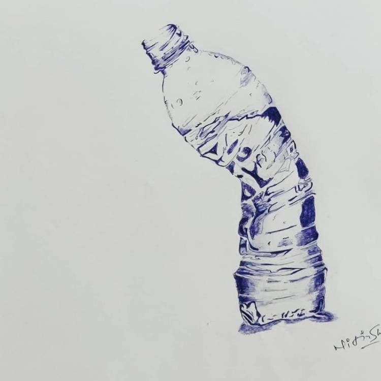 Бутылка воды рисунок карандашом