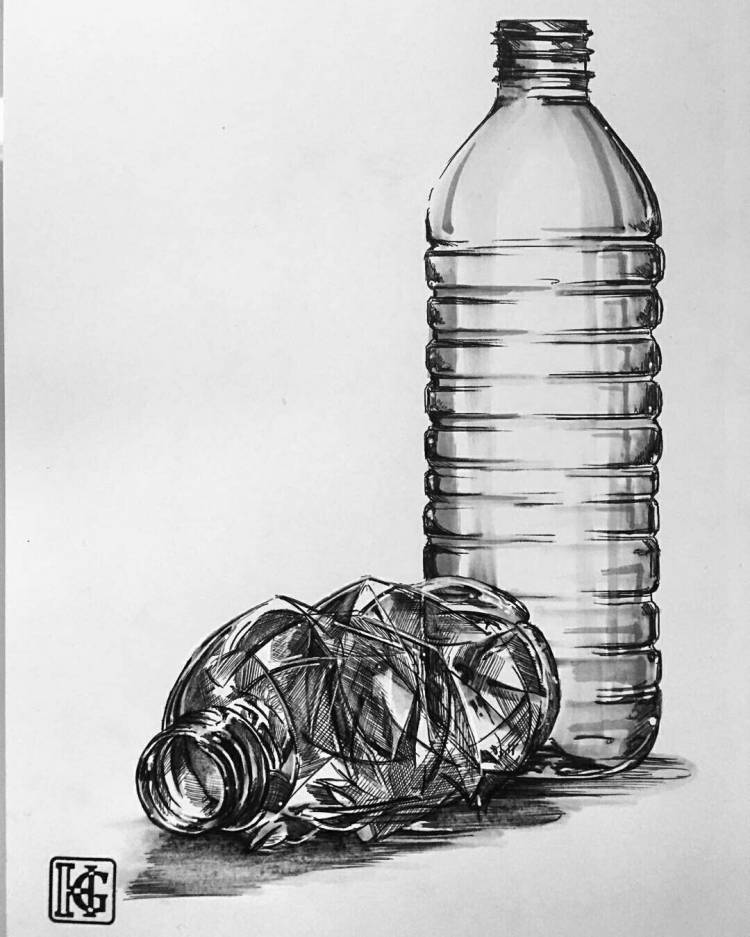 Нарисованная бутылка воды