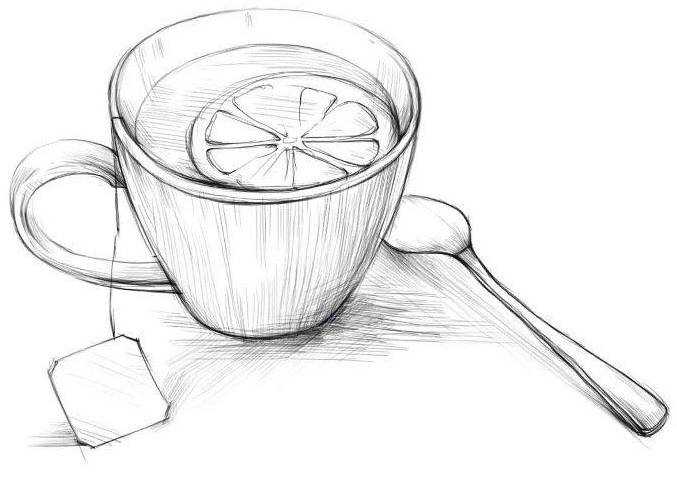 Рисунки чашки для срисовки 