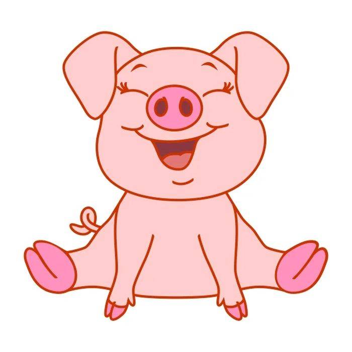 Картинки свиньи для срисовки карандашом