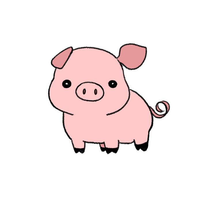 Свинка нарисованная