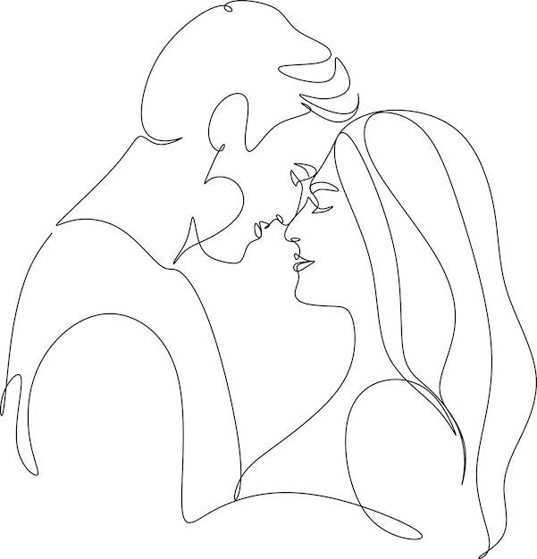 Штриховой рисунок целующейся пары штриховой рисунок влюбленных мужчины и женщины
