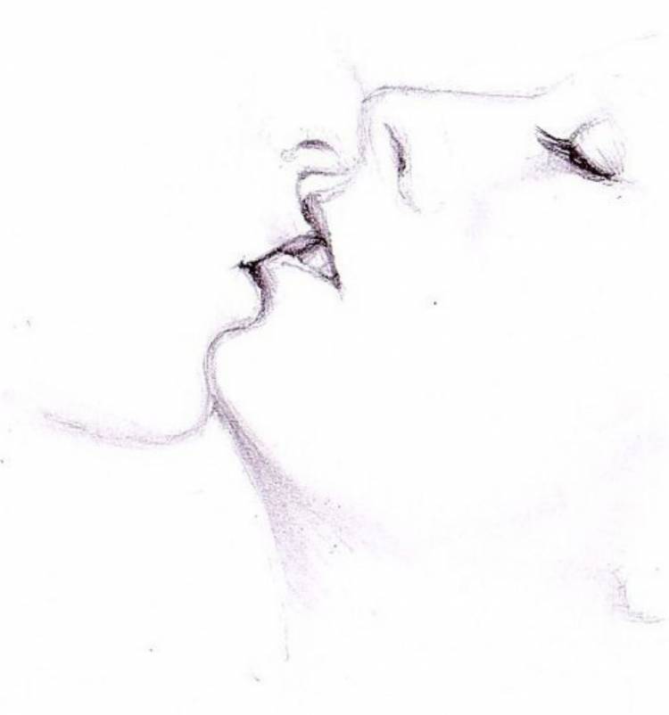 Рисунок карандашом целующаяся пара