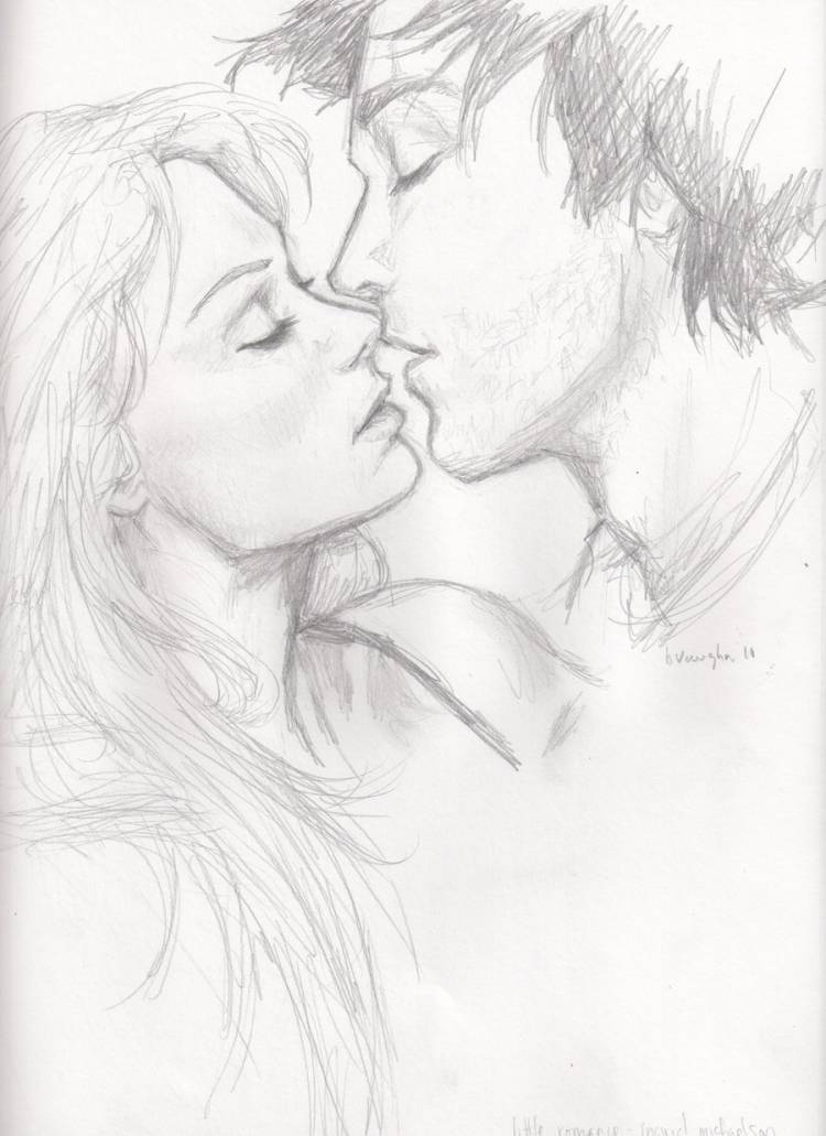 Рисунок карандашом целующаяся пара