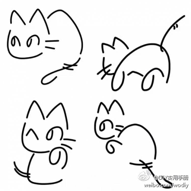 рисунки котят для срисовки легкие