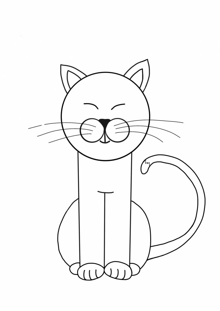 Кошка детские рисунки карандашом легкие 