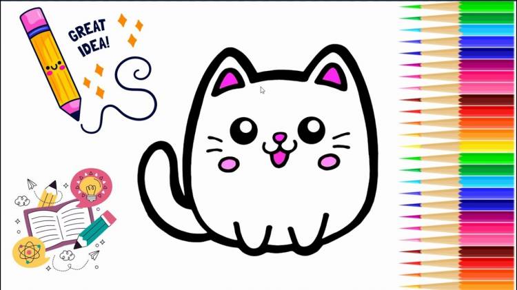 Милые рисунки для срисовки Как нарисовать кошку Кавайные cách vẽ con mèo đơn giản