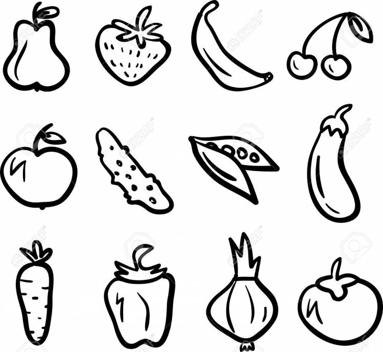 Легкие рисунки для срисовки фрукты