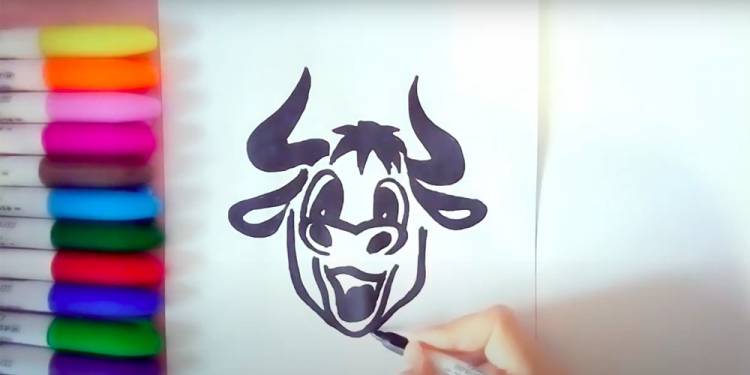 Как легко нарисовать быка или корову