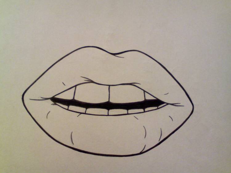 Рисунки для срисовки губы легкие