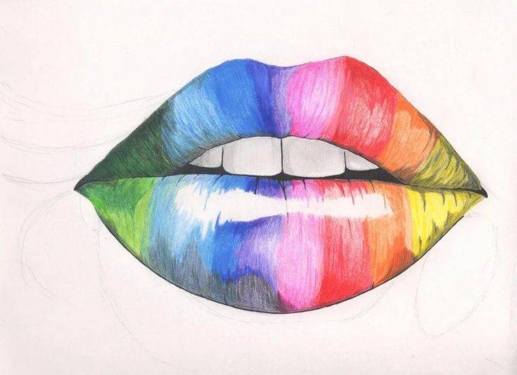 Красивые рисунки губ для срисовки 