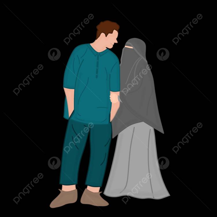 Иллюстрация мусульманской влюбленной пары PNG , никаб, девочка, человек PNG картинки и пнг PSD рисунок для бесплатной загрузки