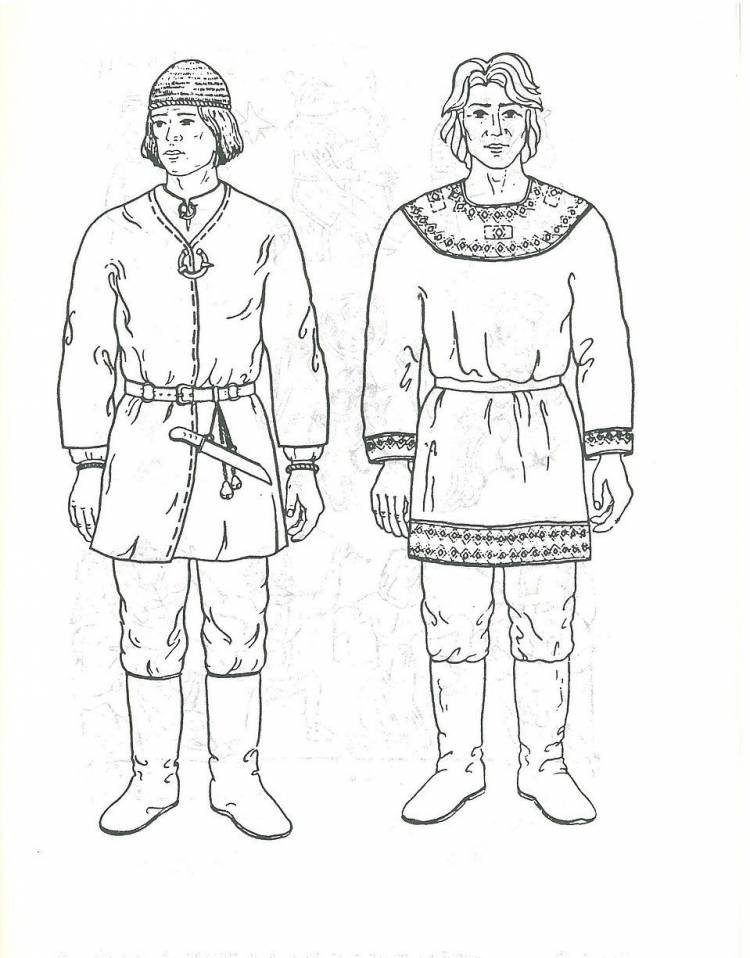 Русский национальный костюм мужской рисунок
