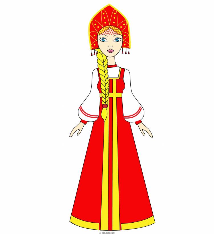 Русский костюм рисунок