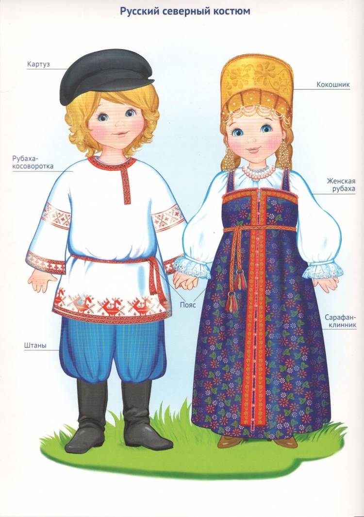 Русский костюм мужской рисунок