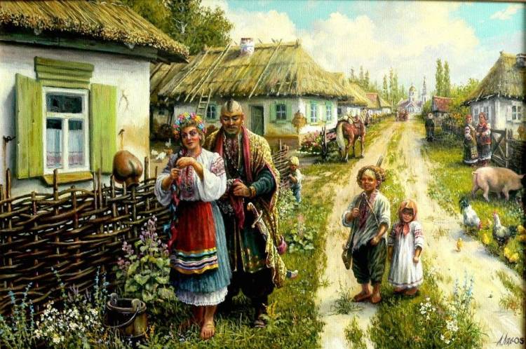 Картинки по запросу украинская хата рисунок