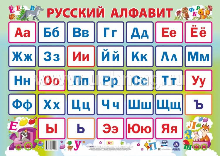 Учебный плакат Русский алфавит