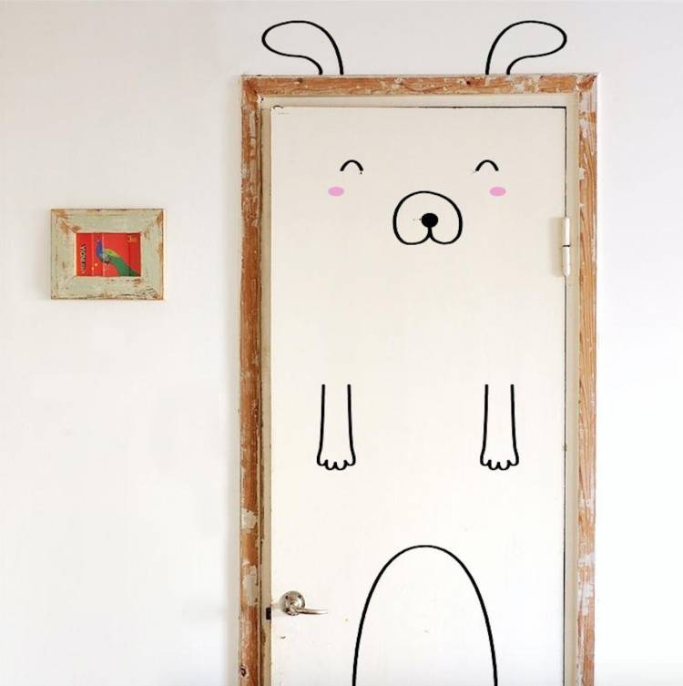 Рисунки на дверь комнаты своими руками