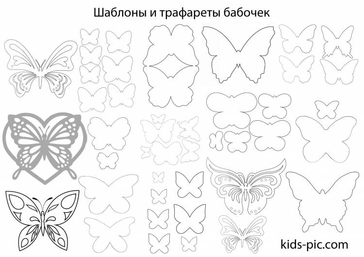 Бабочки для Вырезания из Бумаги Шаблоны