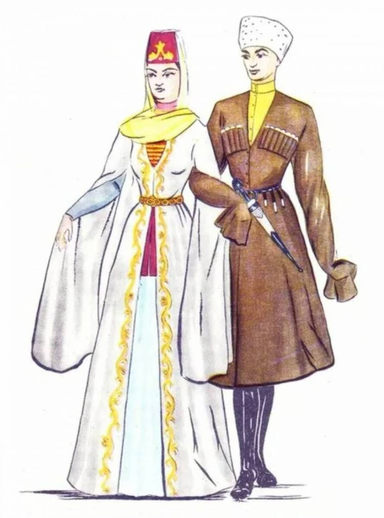 Ингушский костюм национальный рисунок
