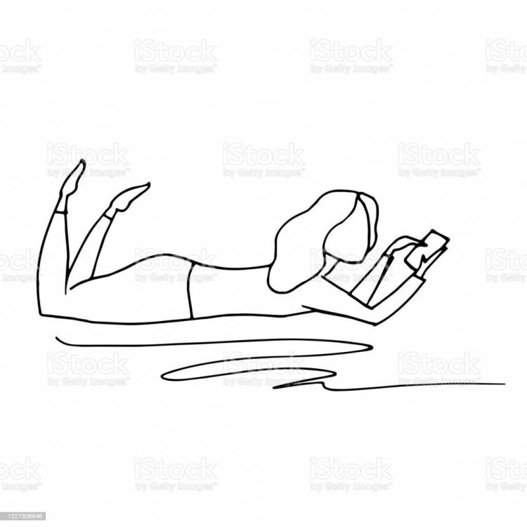 Рисунок лежащего человека