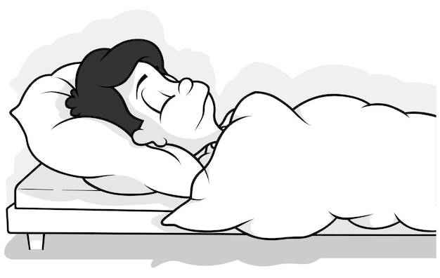 Рисунок больного мальчика, лежащего в постели