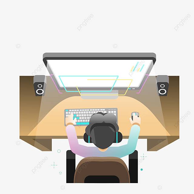 Вид сверху человека который играет в видеоигры с ноутбуком векторная иллюстрация плоский дизайн PNG , Joypad, цифровой, хобби PNG картинки и пнг рисунок для бесплатной загрузки