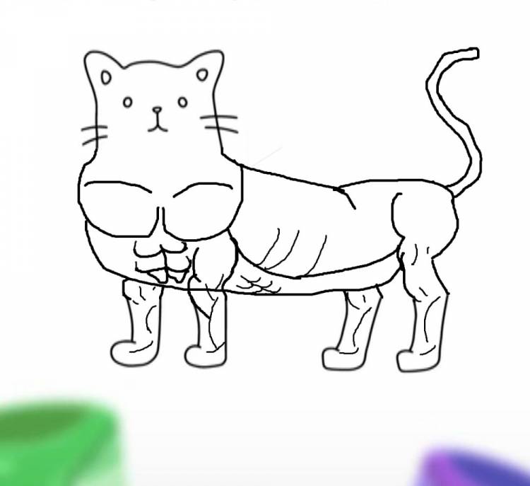 Создать мем дорисуй кота, раскраска кошка, рисунок кота