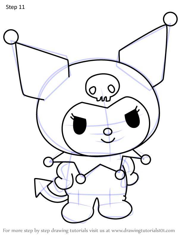 Learn How to Draw Kuromi from Hello Kitty (Hello Kitty) Step by Step