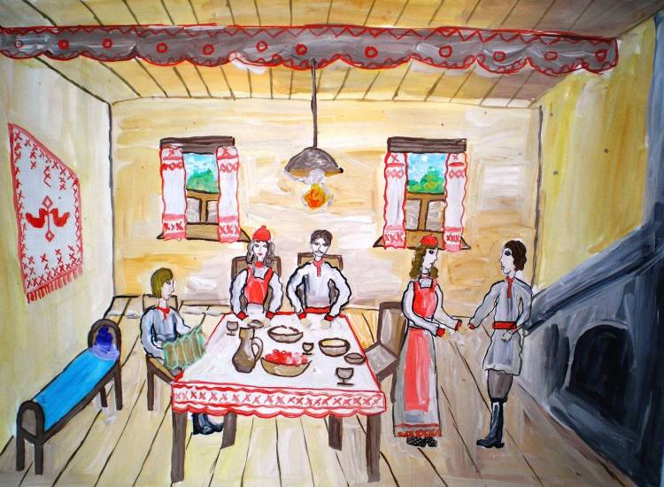 Образ традиционного русского дома рисунок 