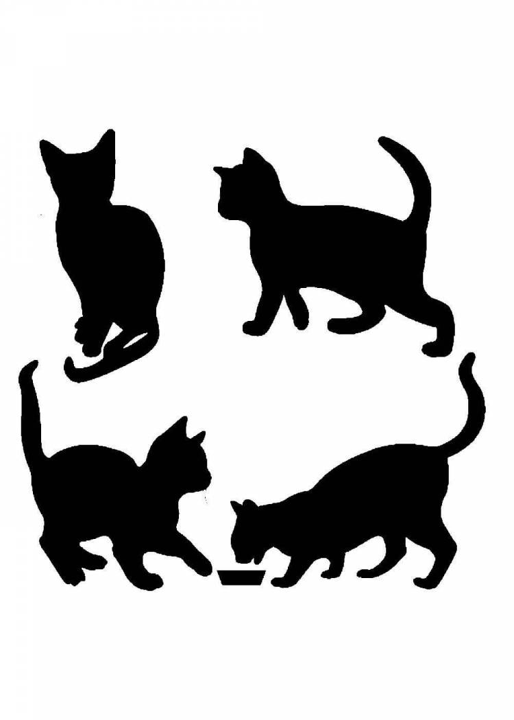 Трафареты котов и кошек для вырезания из бумаги