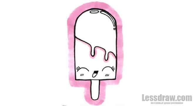Легкий способ рисования мороженого для детей