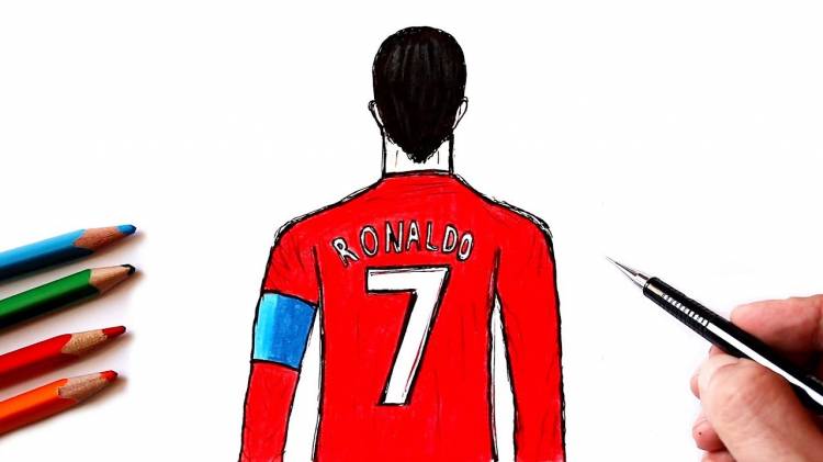 How to draw a soccer player Cristiano Ronaldo