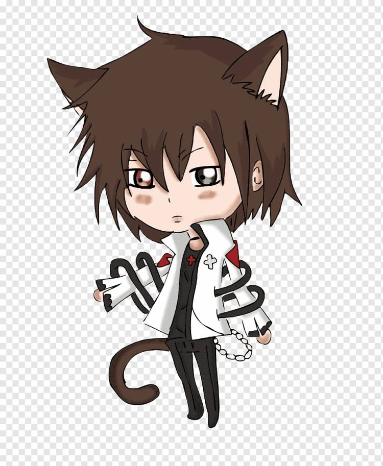 Chibi Hoodie Drawing Anime Catgirl, аниме мальчик, млекопитающее, черные волосы, кошка png