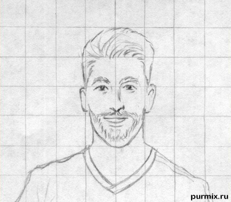 Как нарисовать футболиста Серхио Рамоса поэтапно