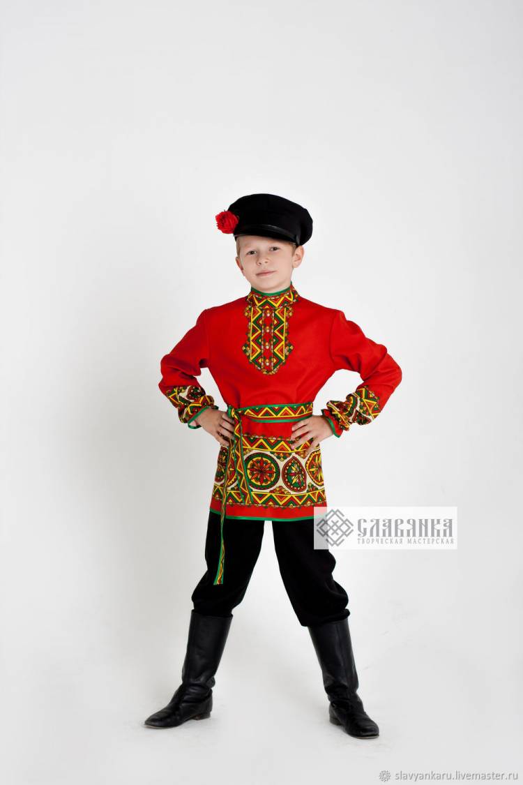 Русский народный костюм для мальчика Борецкая роспись в интернет
