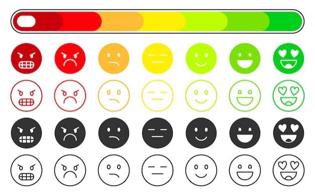 Набор эмодзи уровня шкалы оценки настроения