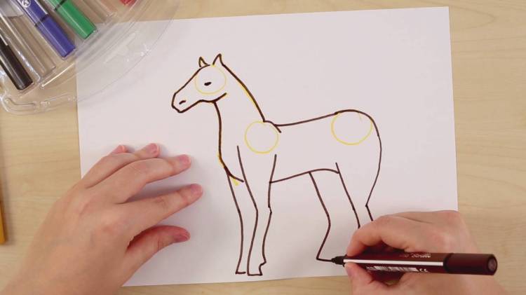 Рисуем лошадь с помощью STABILO